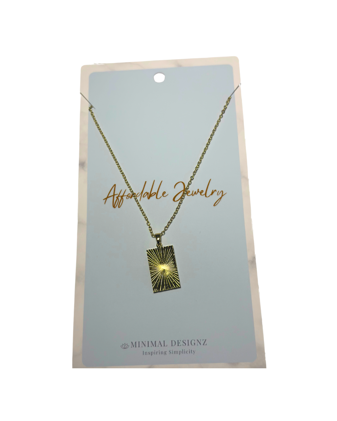 Minimal tag pendant necklace