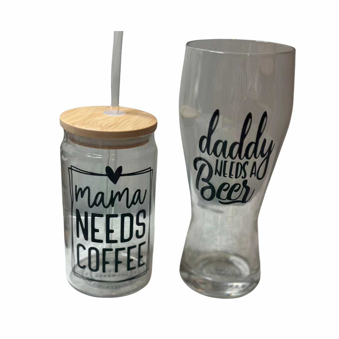 Daddy needs a beer pint glass