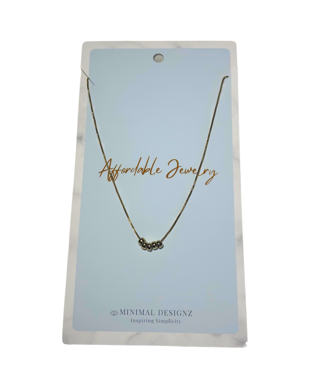 Beaded gold bar necklace