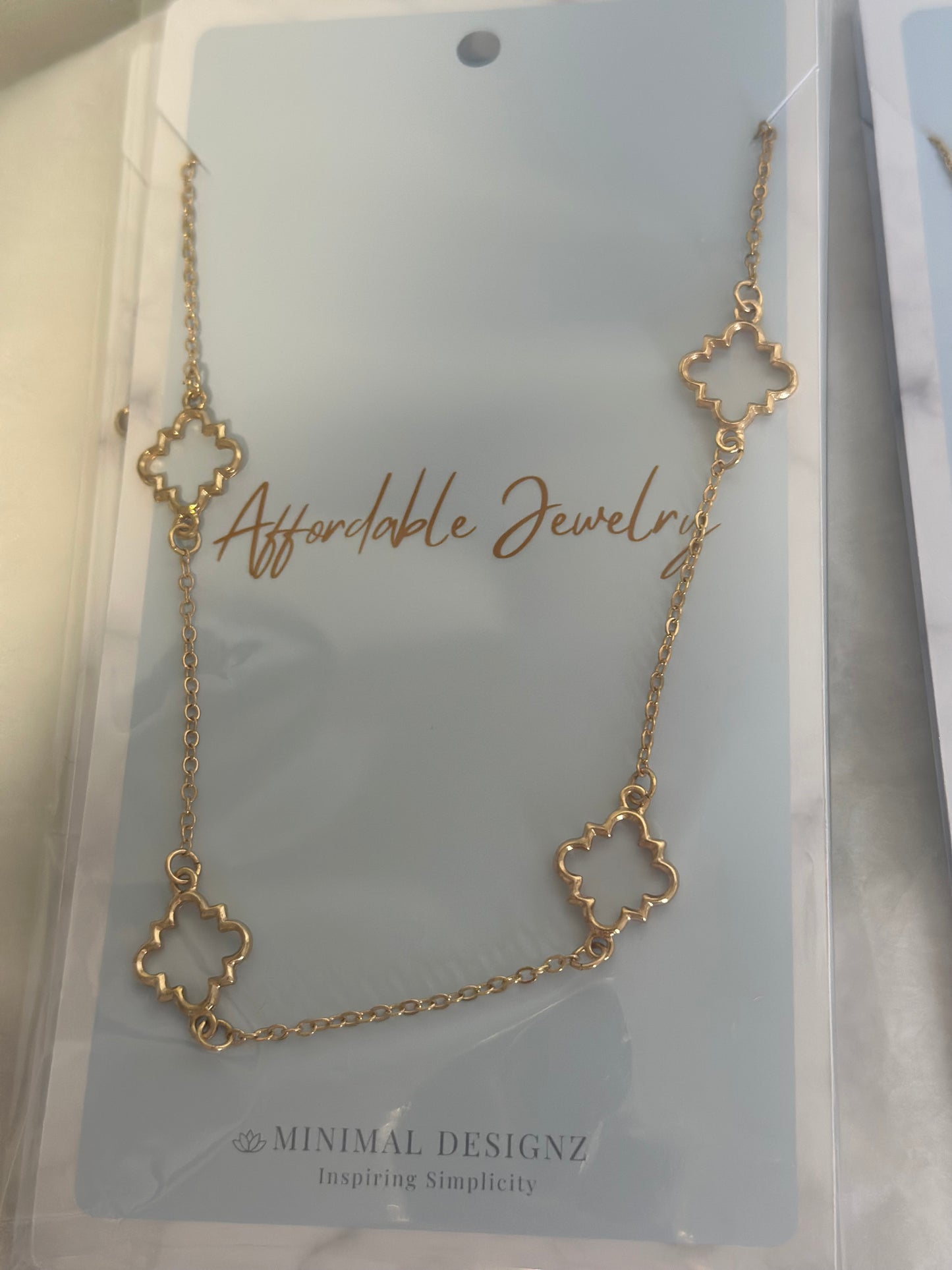 Extra long clover necklace