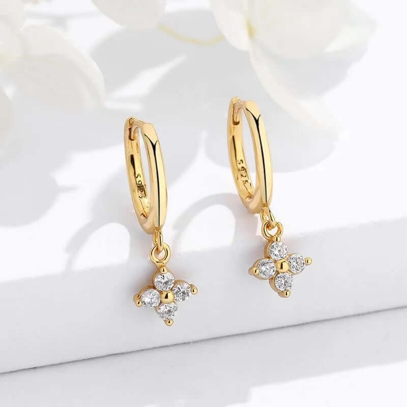 18k gold plated huggie pendant earring