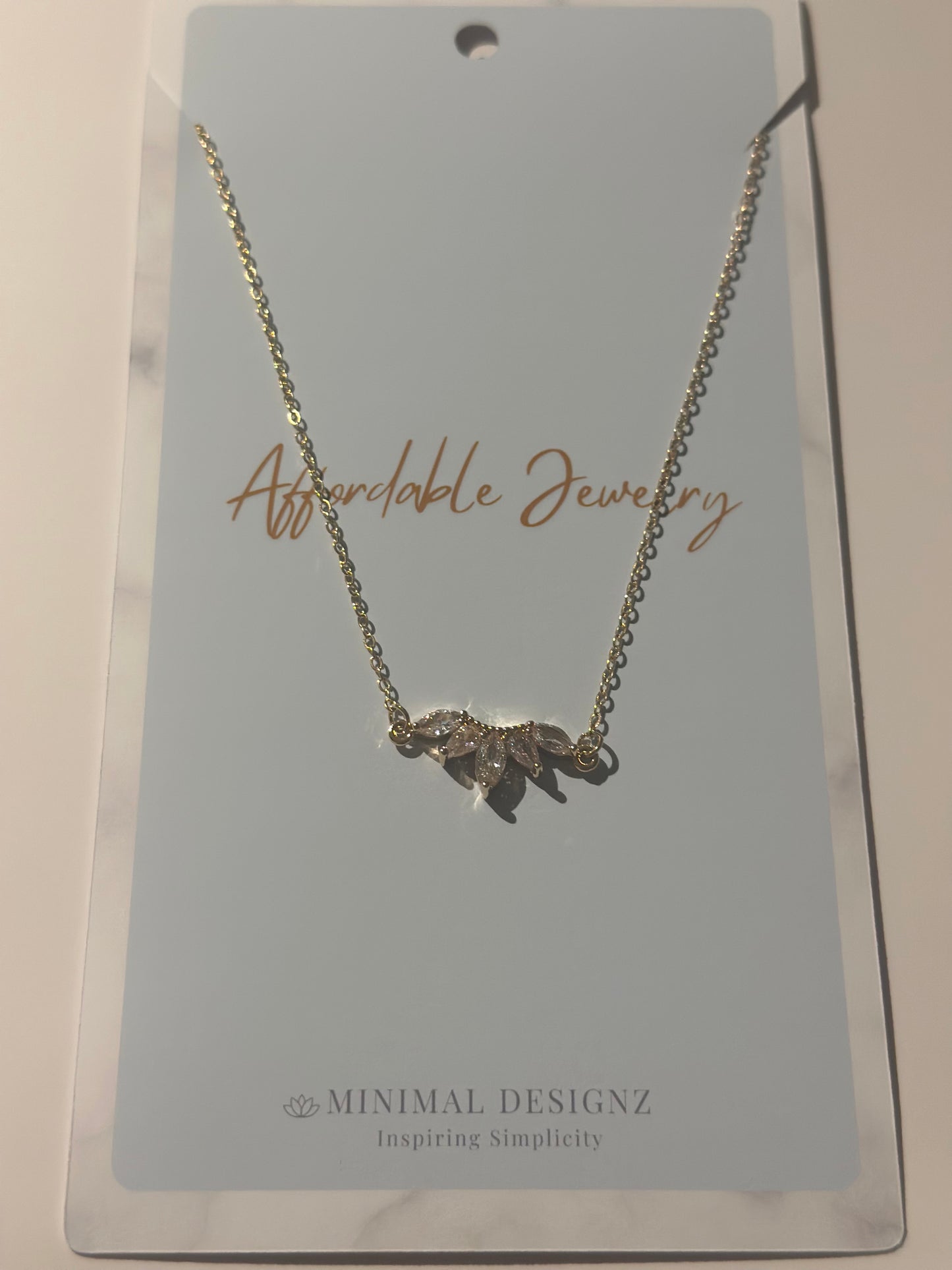 Lotus rhine stone necklace