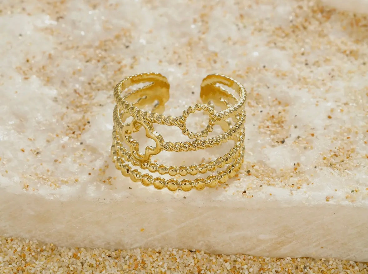 Clover Stack Adjustable ring