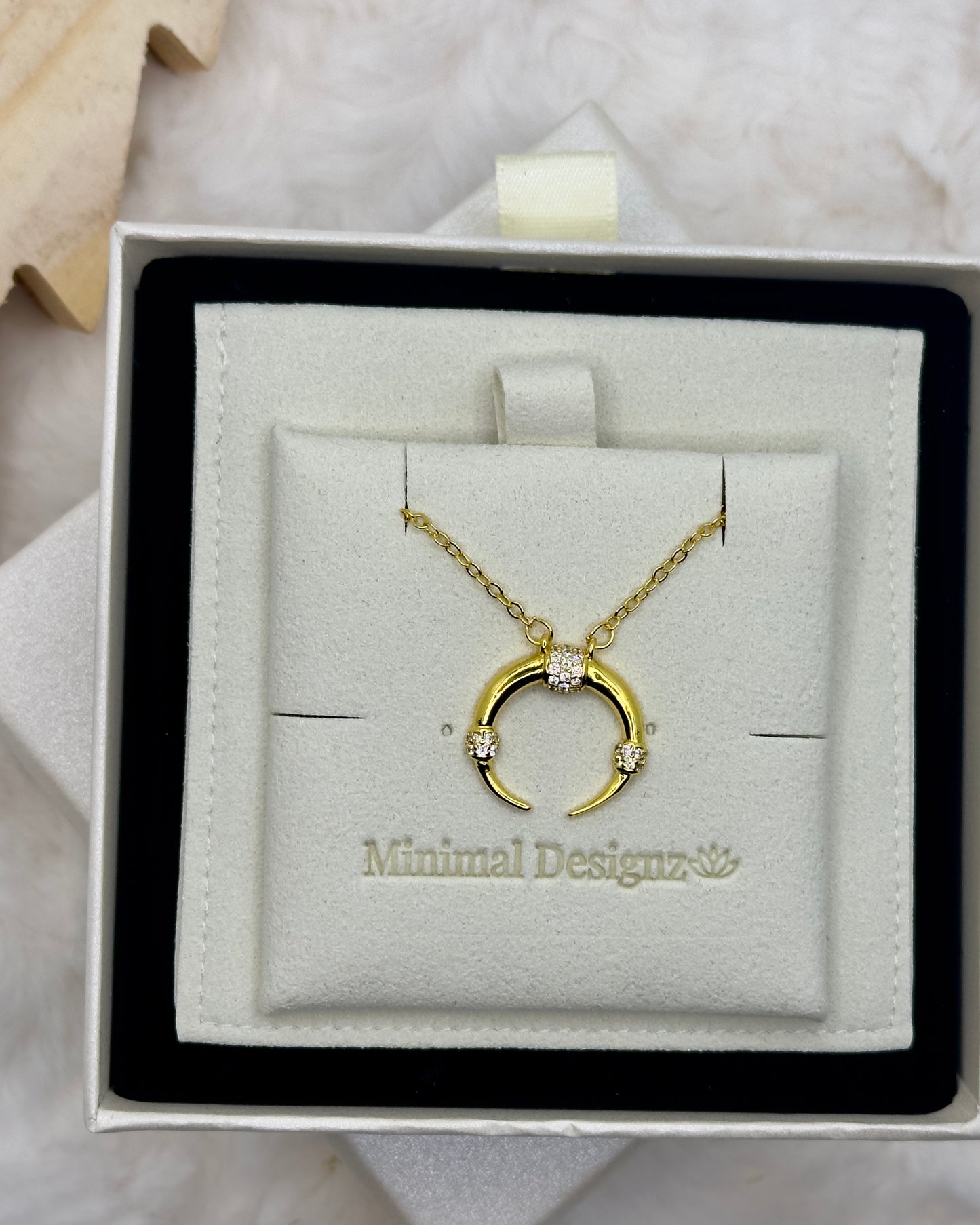 Half Moon rhine stone Necklace