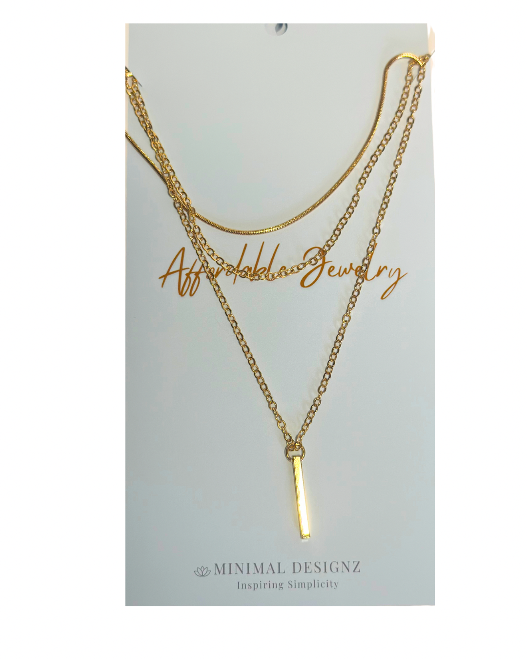 Layered minimal bar necklace