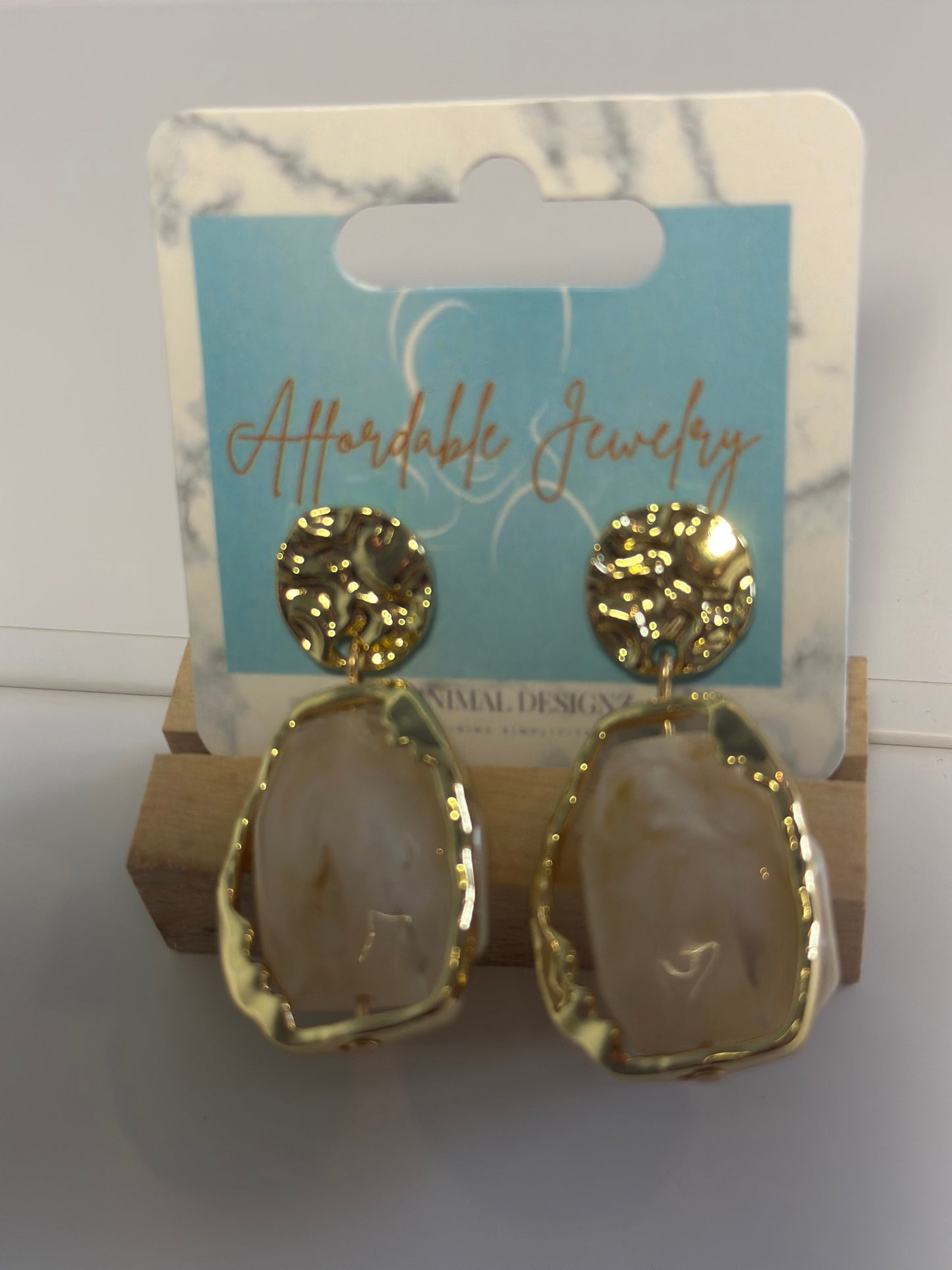 Gold Trip resin statement earrings