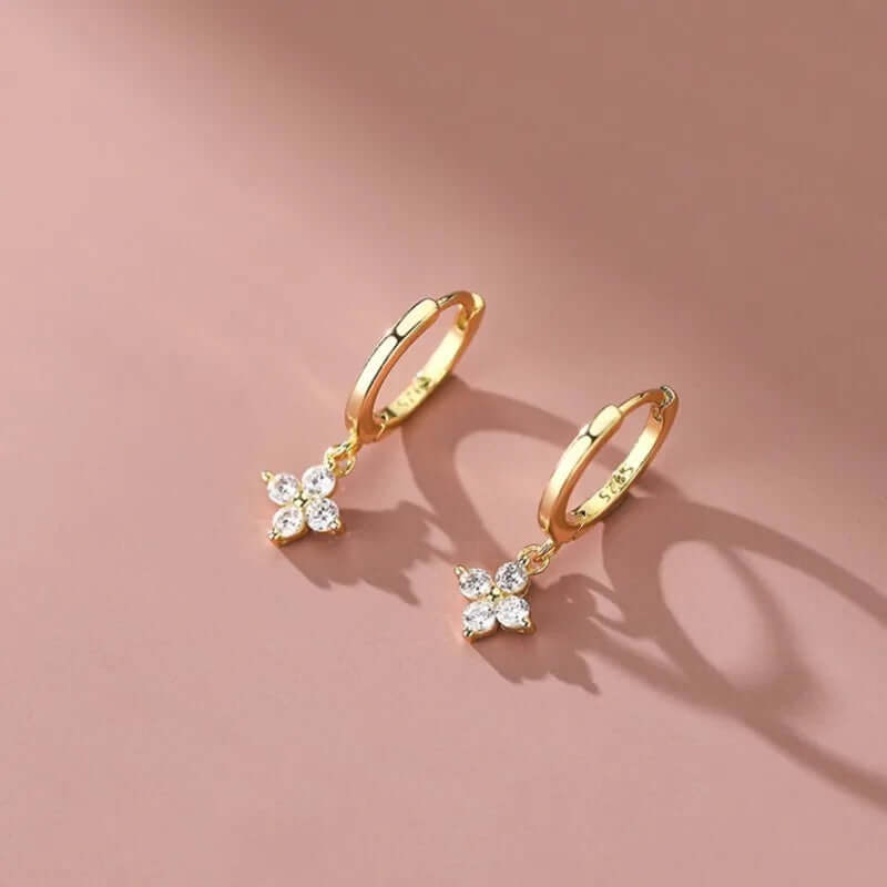 Gold Minimal Pendant hoop earrings