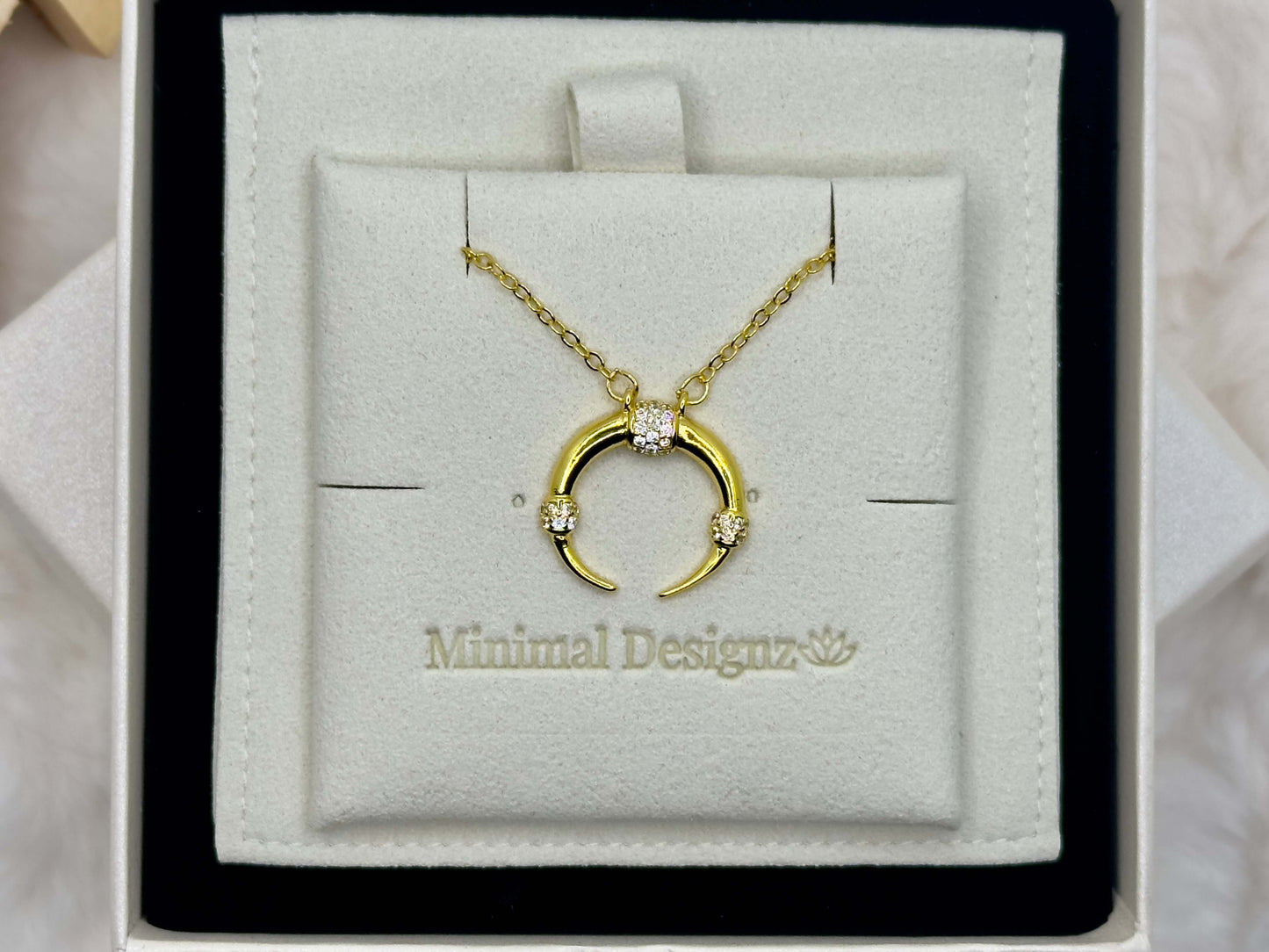 Half Moon rhine stone Necklace