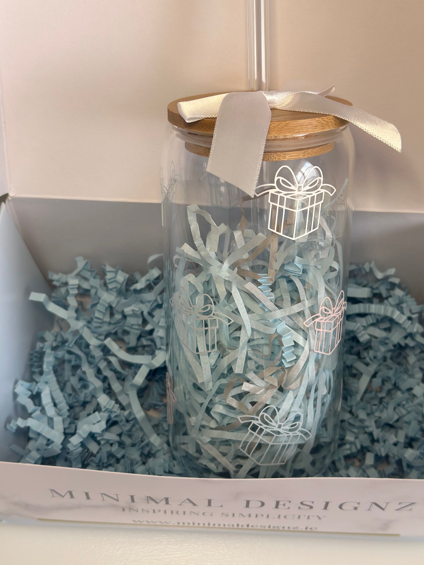 Christmas gift box Iced Coffee glass