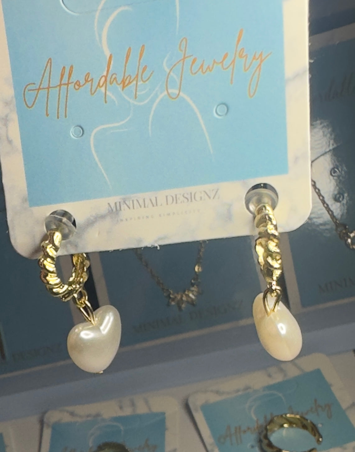 Pearl Heart drop Earrings