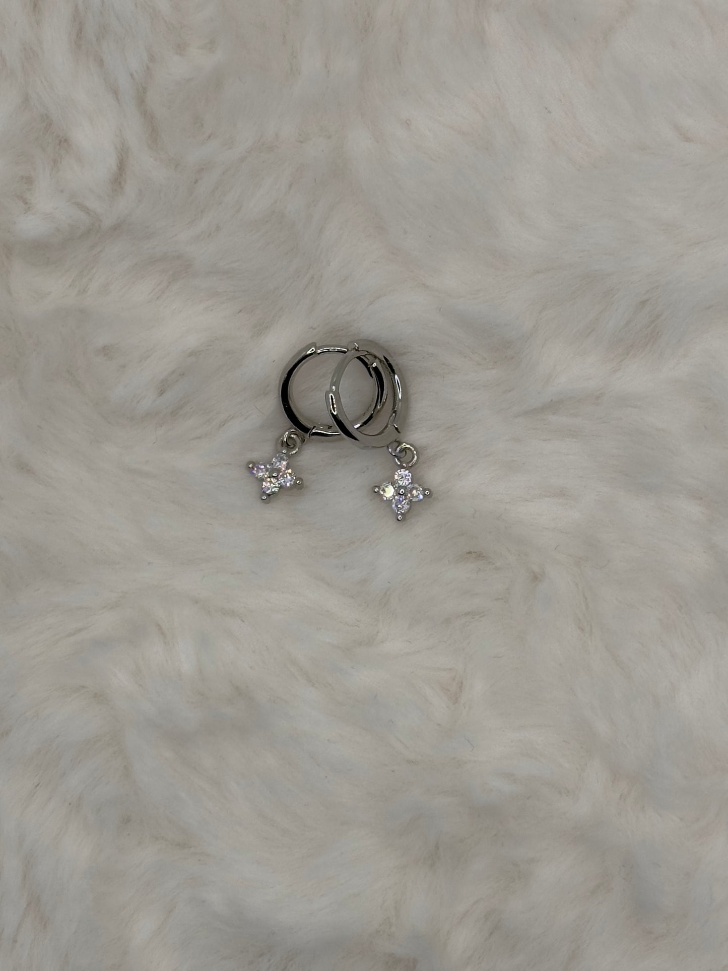 Silver Minimal Pendant hoop earrings