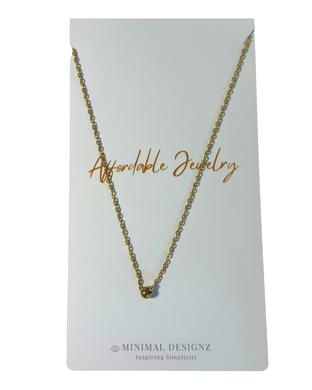 Minimal gold bead necklace