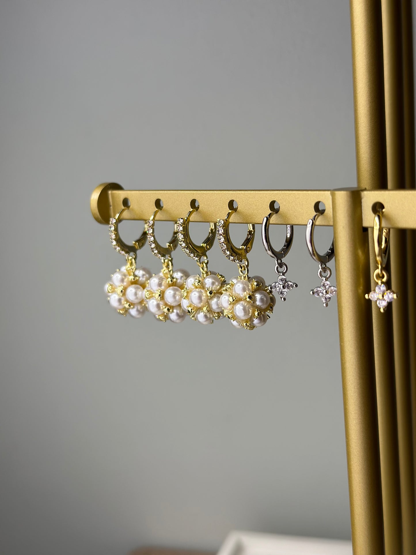 Silver Minimal Pendant hoop earrings