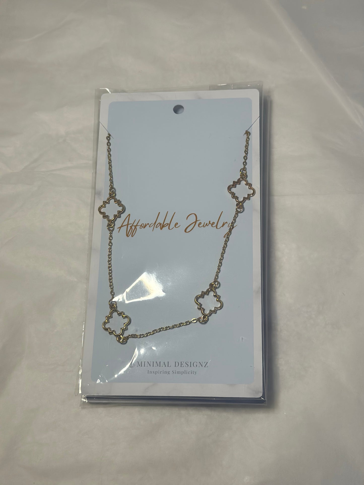 Extra long clover necklace