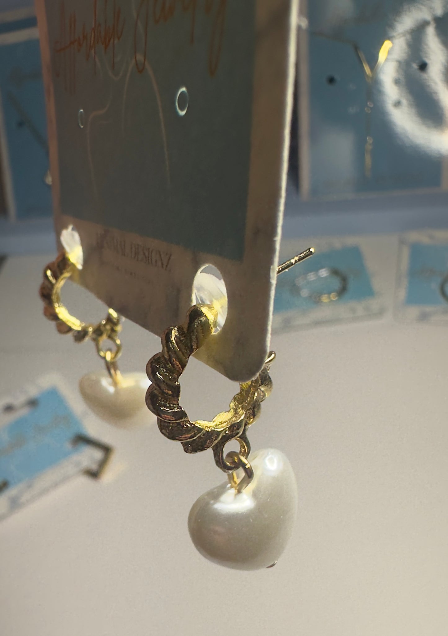 Pearl Heart drop Earrings
