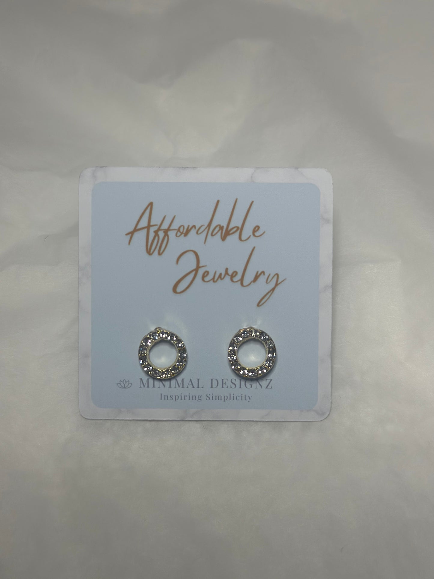 Crystal Circle Stud Earrings