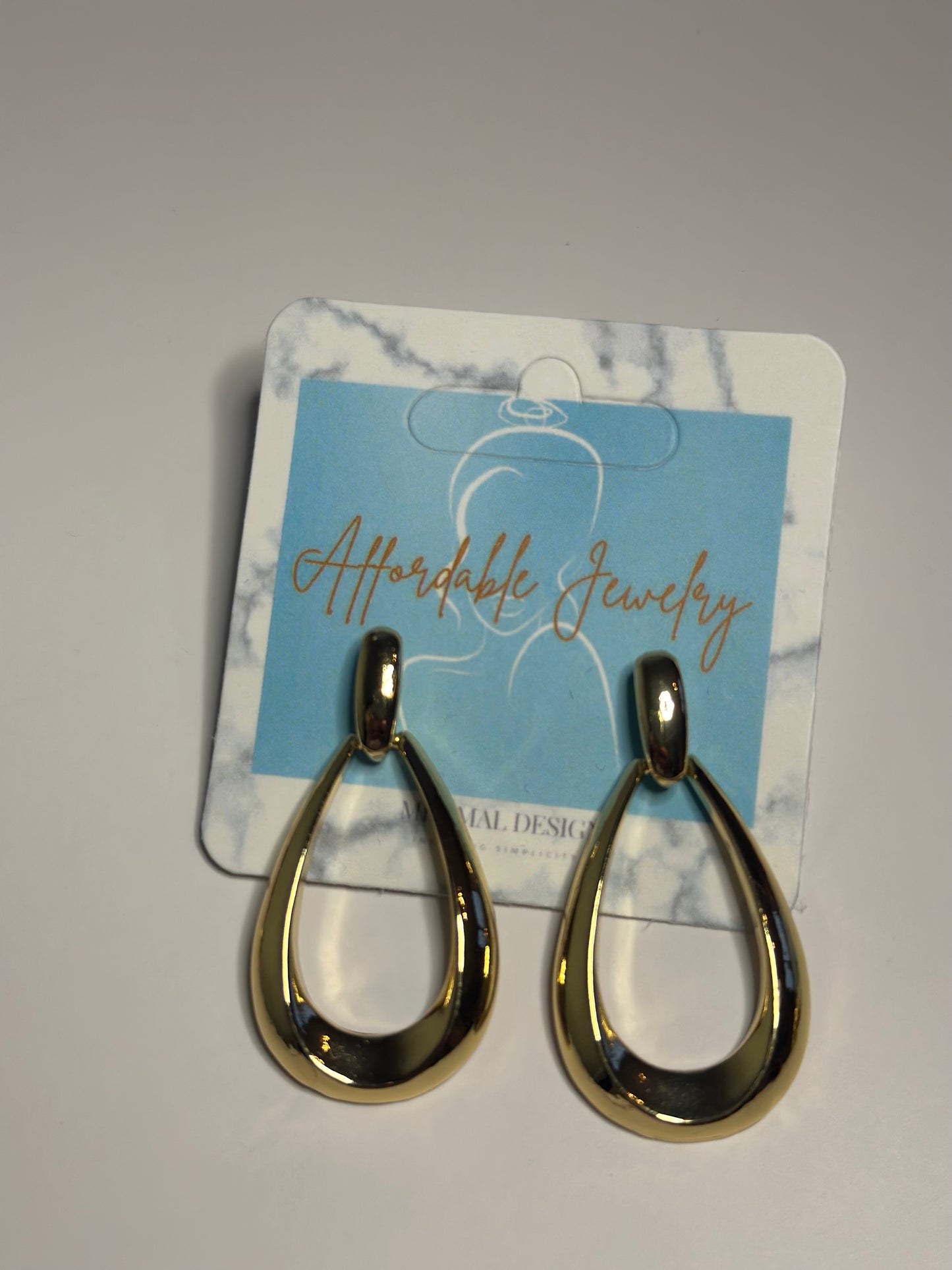 Gold Teardrop Hoop Earrings