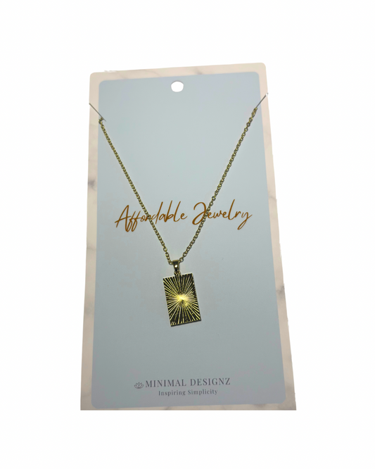Minimal tag pendant necklace