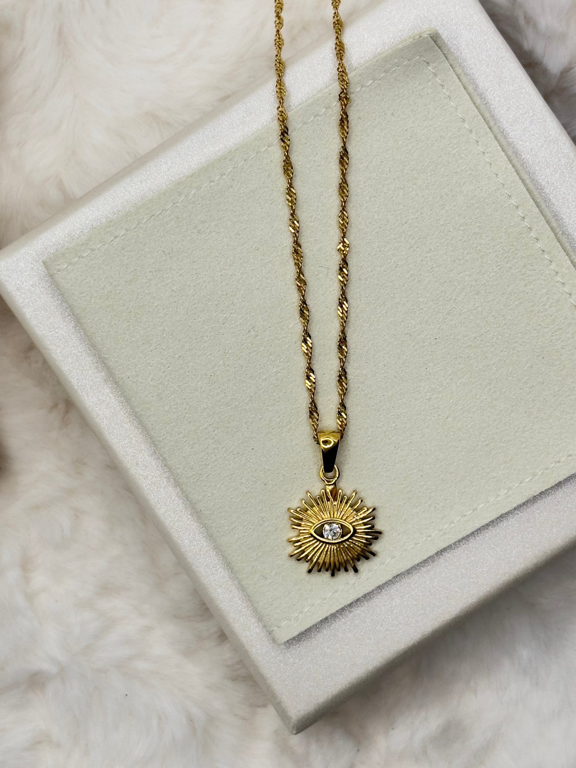 Sun 18k gold plated necklace 
