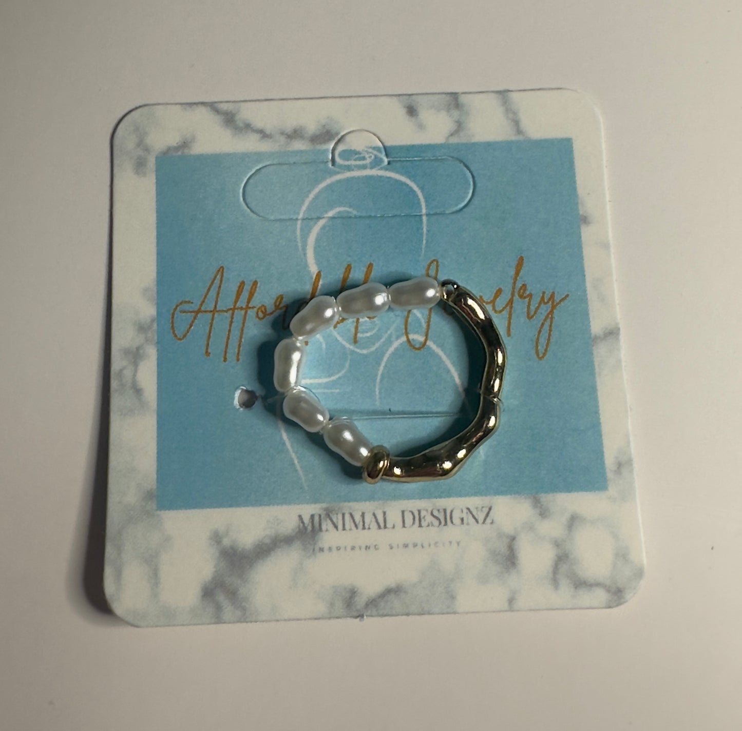 Pearl stretchable ring