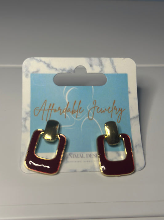 Red statement Stud Earring