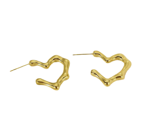 Hammered Heart Earring