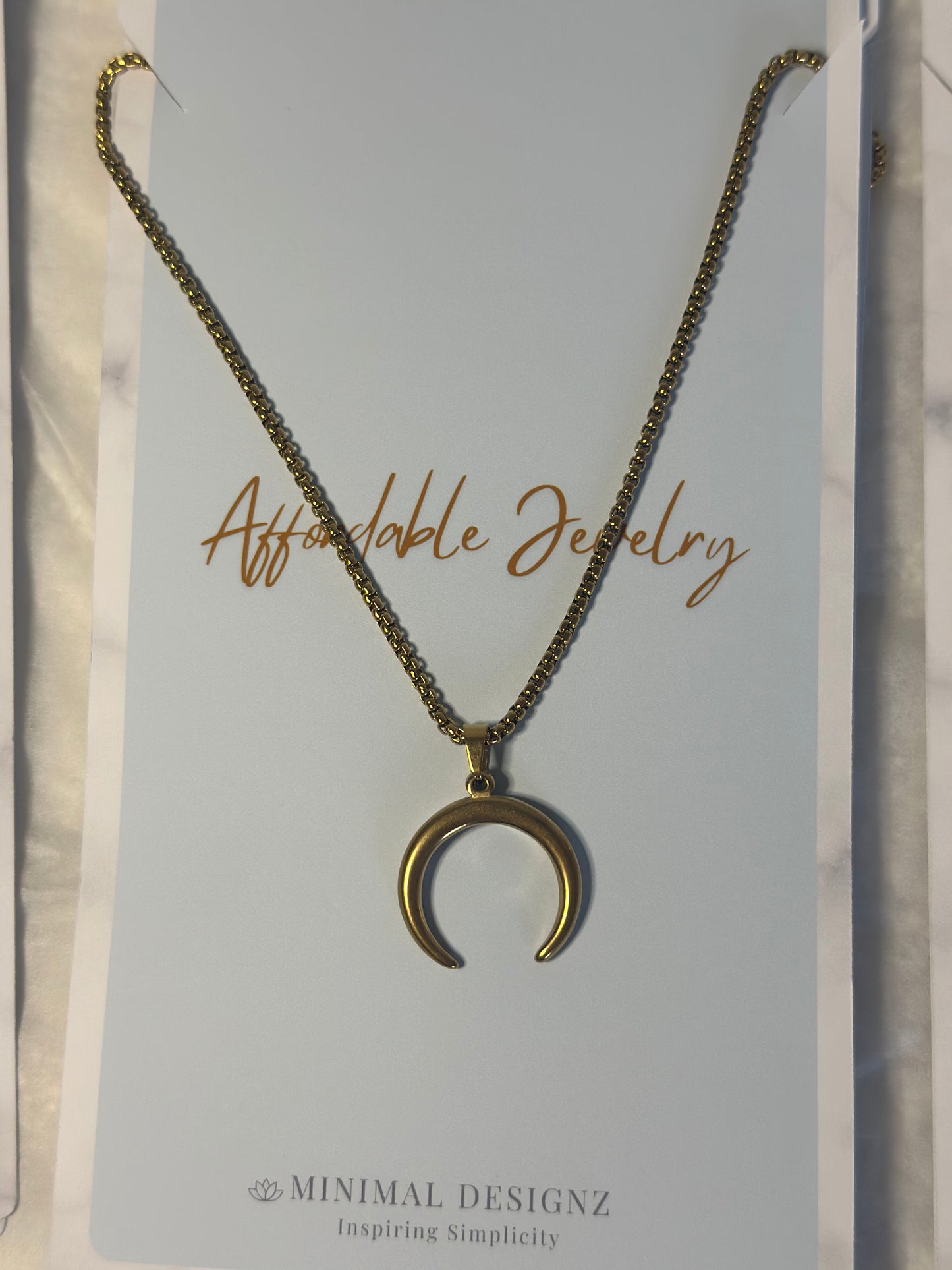 Half moon extra long necklace