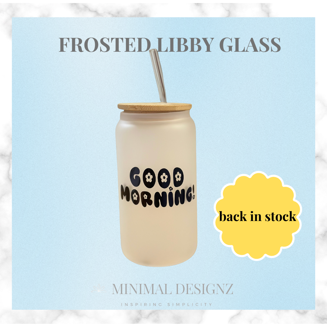 Frosted Good morning Libby glass