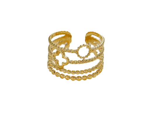 Clover Stack Adjustable ring