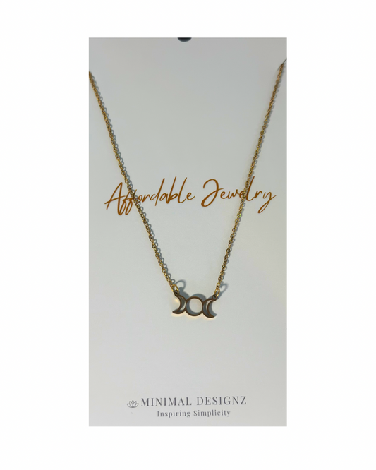 Triple moon necklace
