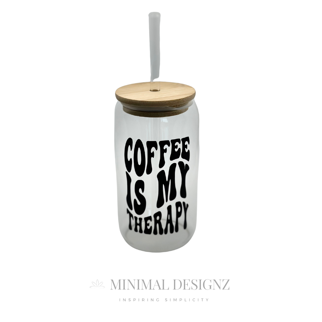 Coffee is my therapy libby  glass