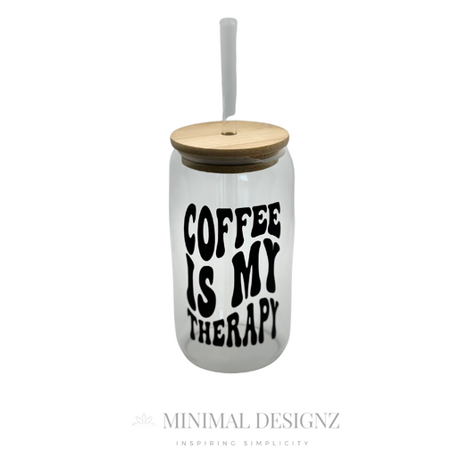 Coffee is my therapy libby  glass