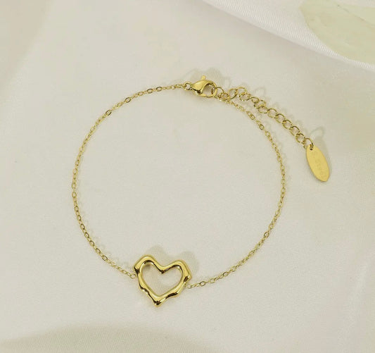 Hammered Heart  Bracelet