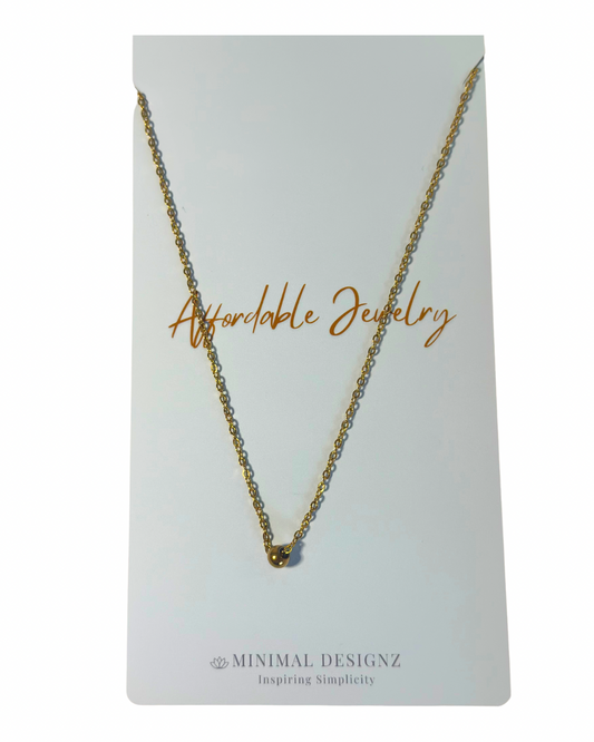 Minimal gold bead necklace