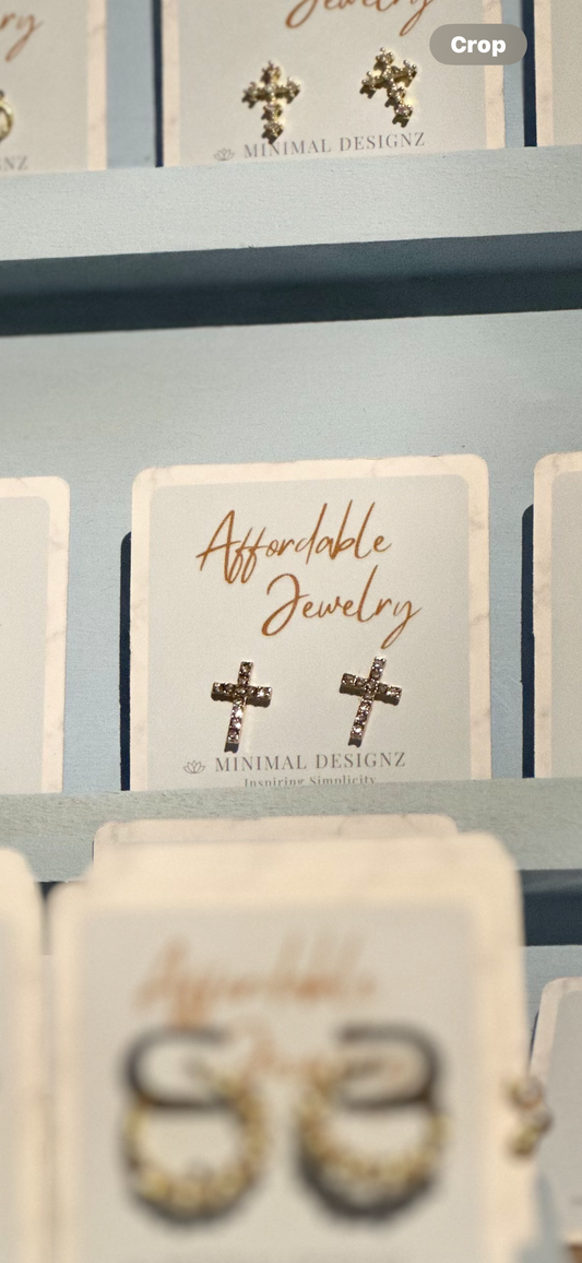 Faith Cross Stud Earrings