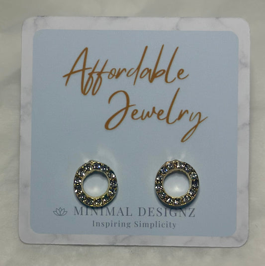 Crystal Circle Stud Earrings